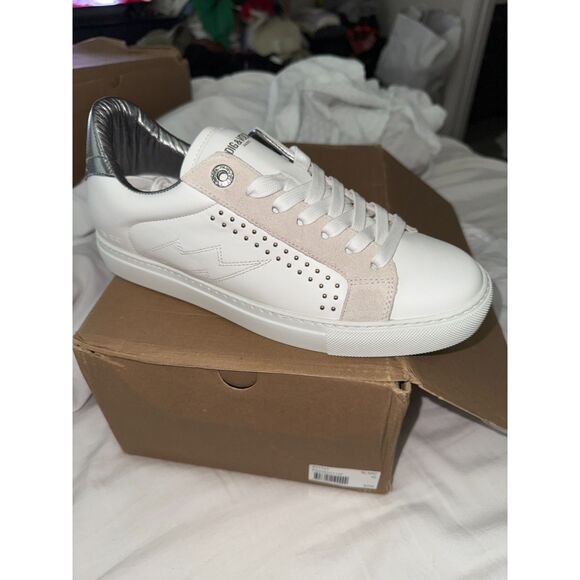 NIB Zadig & Voltaire Lightning Bolt Studded Sneakers size 40 - Picture 12 of 12